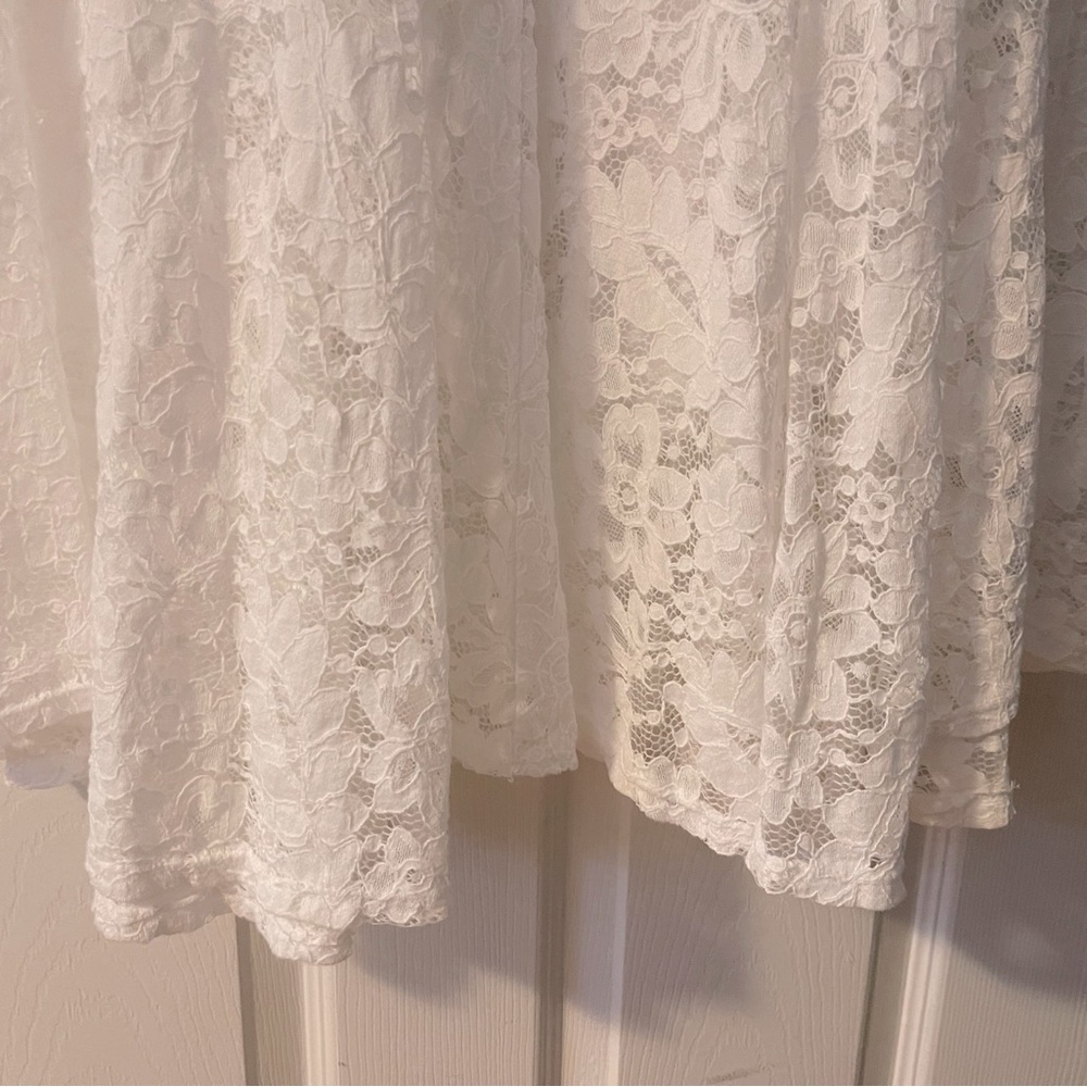 High rise super wide leg Lace pants white Size L - Picture 7 of 17